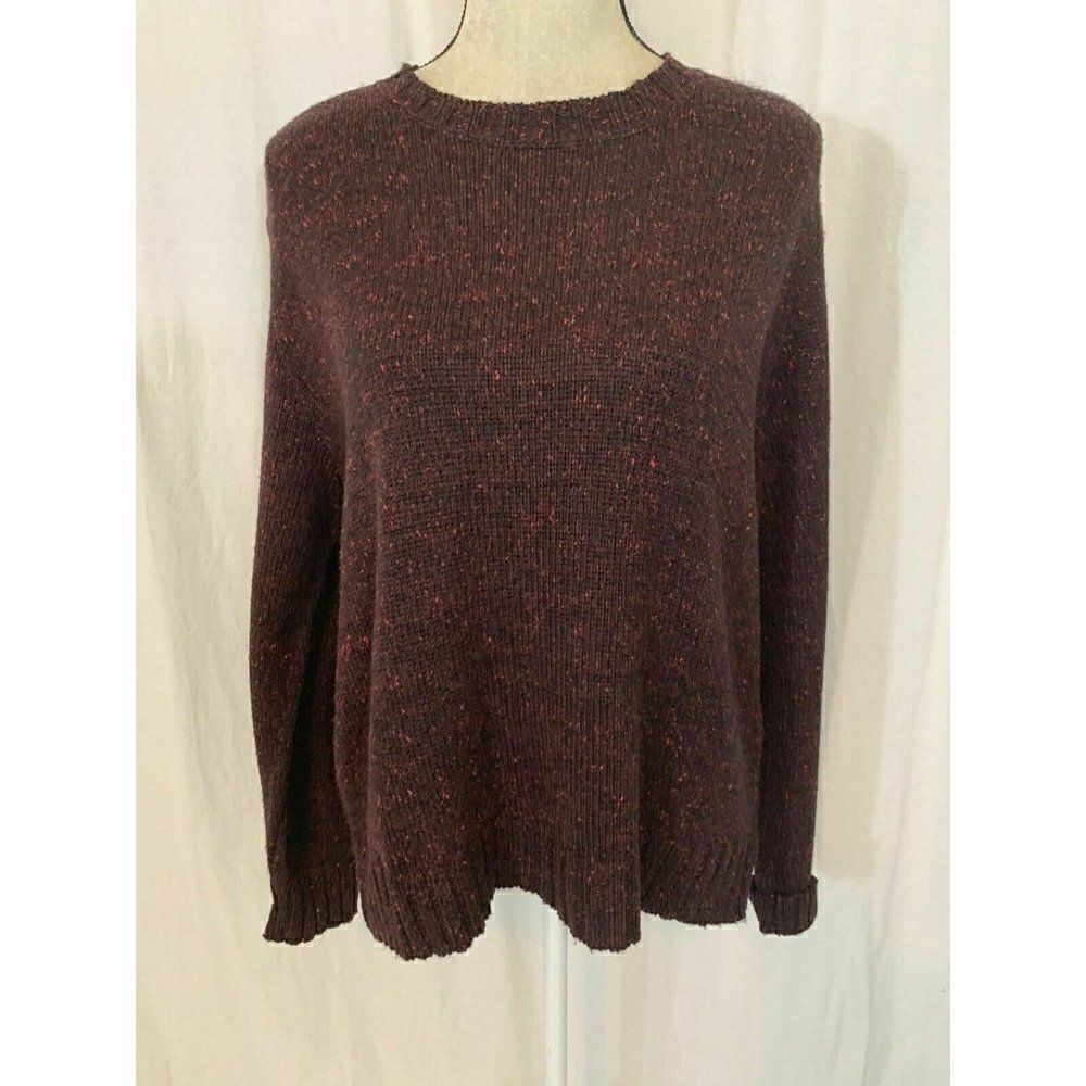 Joan Vass Burgundy Wine Thick Long Sleeve Sweater